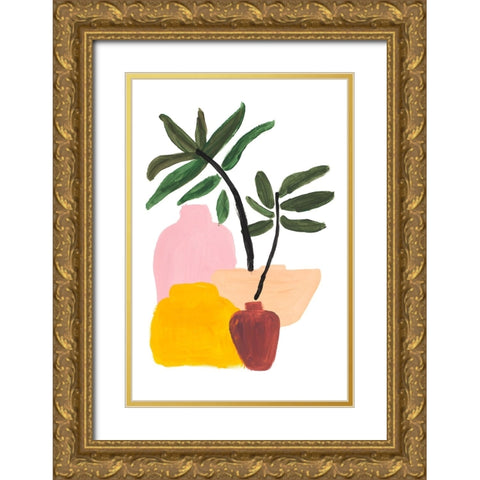 Various Pots Gold Ornate Wood Framed Art Print with Double Matting by SD Graphics Studio