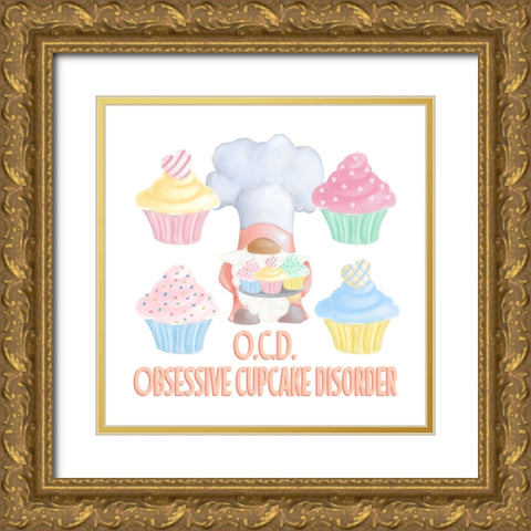 Gnome Bakery VI Gold Ornate Wood Framed Art Print with Double Matting by Metz, Andi