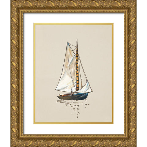 The Little Sail II Gold Ornate Wood Framed Art Print with Double Matting by Pinto, Patricia