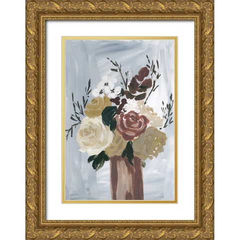 Autumn Bouquet Gold Ornate Wood Framed Art Print with Double Matting by Price, Lucille