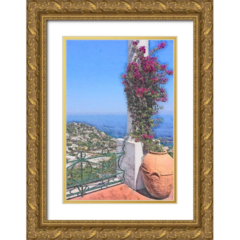 Greek Isle Gold Ornate Wood Framed Art Print with Double Matting by Hyler, JB
