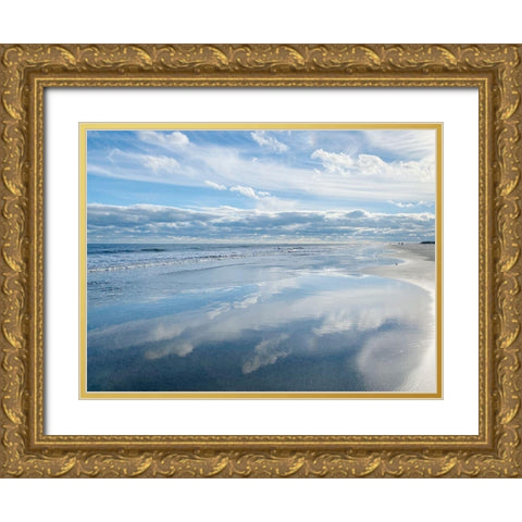 Crystal Blue Reflection Gold Ornate Wood Framed Art Print with Double Matting by Coppel, Anna