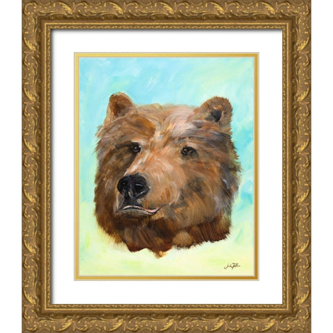 Mountain Bear Gold Ornate Wood Framed Art Print with Double Matting by DeRice, Julie