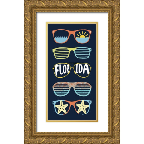 Florida Sun Gold Ornate Wood Framed Art Print with Double Matting by Sheppard, Lucca