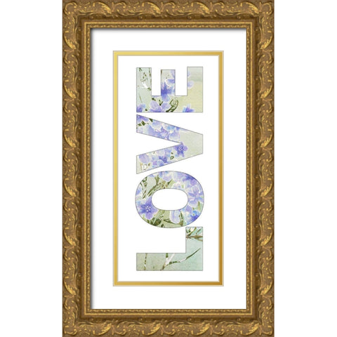 Love Spring Gold Ornate Wood Framed Art Print with Double Matting by Diannart