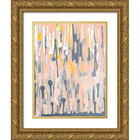 Melting Droplets Gold Ornate Wood Framed Art Print with Double Matting by Grace, Ajoya