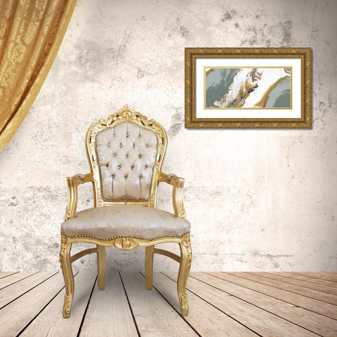Gray Shores I Gold Ornate Wood Framed Art Print with Double Matting by Grace, Ajoya