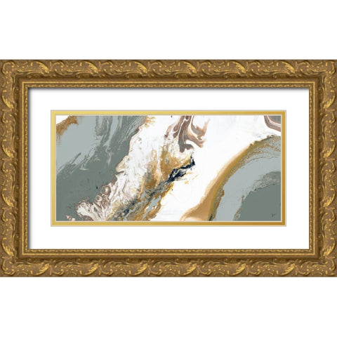 Gray Shores I Gold Ornate Wood Framed Art Print with Double Matting by Grace, Ajoya