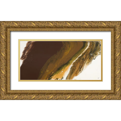 Chocolate Shores II Gold Ornate Wood Framed Art Print with Double Matting by Grace, Ajoya