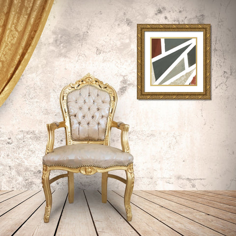 Grounded Geometric Abstract II Gold Ornate Wood Framed Art Print with Double Matting by Grace, Ajoya
