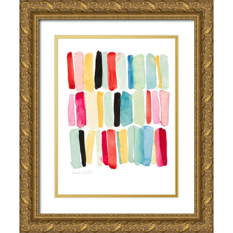 Palm Springs Colors Gold Ornate Wood Framed Art Print with Double Matting by Loreth, Lanie