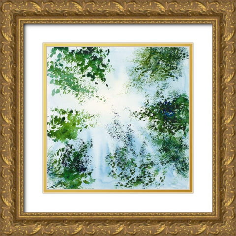 Treetop Sunshine Gold Ornate Wood Framed Art Print with Double Matting by Loreth, Lanie