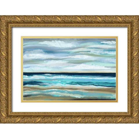 The Sea Gold Ornate Wood Framed Art Print with Double Matting by Medley, Elizabeth