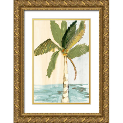 Oasis Palm II Gold Ornate Wood Framed Art Print with Double Matting by Maria, Robin