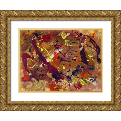 Vivid Samurai Gold Ornate Wood Framed Art Print with Double Matting by Grace, Ajoya