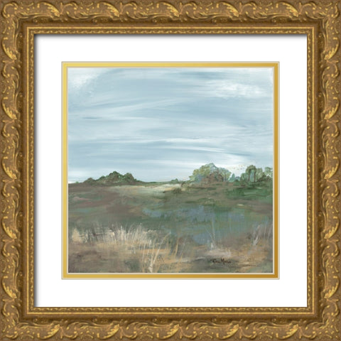 Pleasant Field I  Gold Ornate Wood Framed Art Print with Double Matting by Maria, Robin