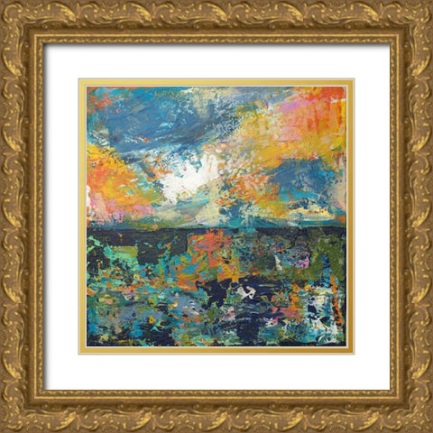 Sunset Gold Ornate Wood Framed Art Print with Double Matting by Athas, Vas