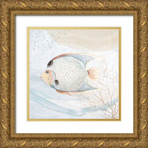Ocean Oasis Bubbles Tropical Fish Gold Ornate Wood Framed Art Print with Double Matting by Pinto, Patricia
