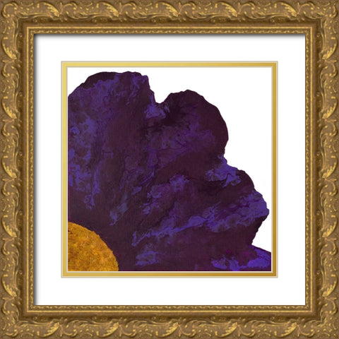 Purple Petal Gold Ornate Wood Framed Art Print with Double Matting by Grace, Ajoya