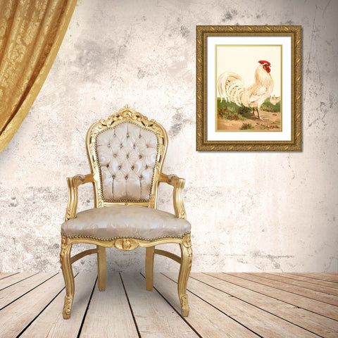 Hen Gold Ornate Wood Framed Art Print with Double Matting by Piddix