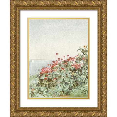 Garden by the Sea I Gold Ornate Wood Framed Art Print with Double Matting by Piddix