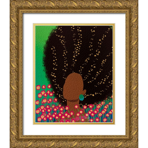 Dreamy Gold Ornate Wood Framed Art Print with Double Matting by Lorintheory