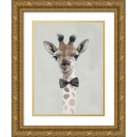 Smart Giraffe Gold Ornate Wood Framed Art Print with Double Matting by Sheppard, Lucca