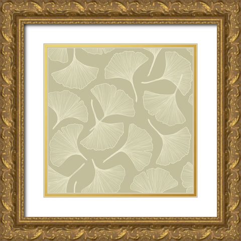 Fan Pattern Gold Ornate Wood Framed Art Print with Double Matting by Piddix