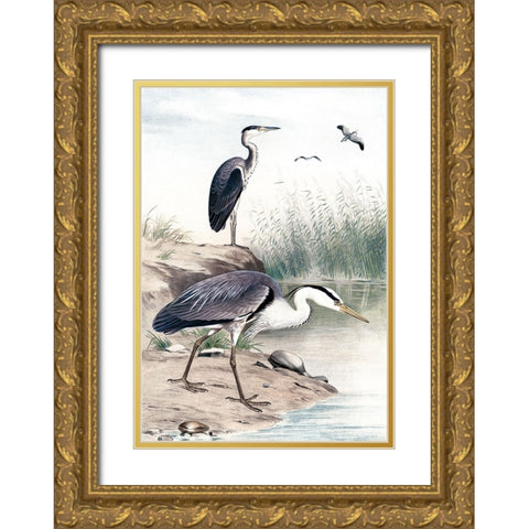 Along the Shores I Gold Ornate Wood Framed Art Print with Double Matting by Piddix