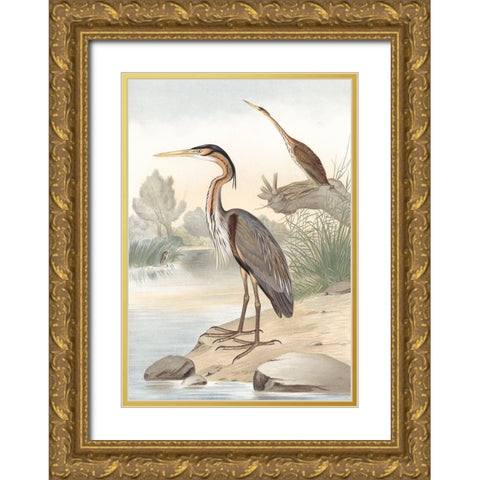 Along the Shores II Gold Ornate Wood Framed Art Print with Double Matting by Piddix