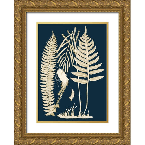 Ferns I Gold Ornate Wood Framed Art Print with Double Matting by Piddix