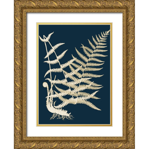 Ferns II Gold Ornate Wood Framed Art Print with Double Matting by Piddix