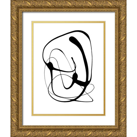 Very Abstract Figures II Gold Ornate Wood Framed Art Print with Double Matting by Loreth, Lanie