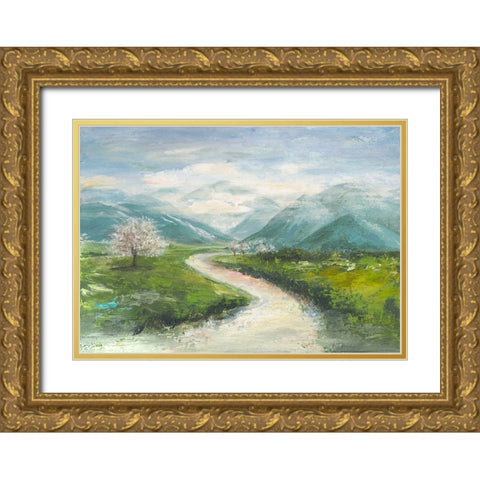White River Gold Ornate Wood Framed Art Print with Double Matting by Pinto, Patricia