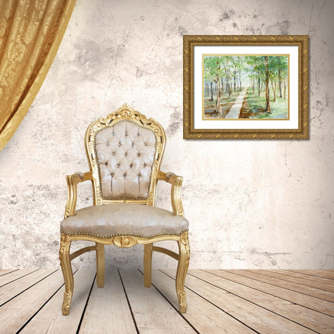 Morning Walk Gold Ornate Wood Framed Art Print with Double Matting by Loreth, Lanie