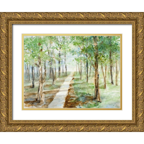 Morning Walk Gold Ornate Wood Framed Art Print with Double Matting by Loreth, Lanie