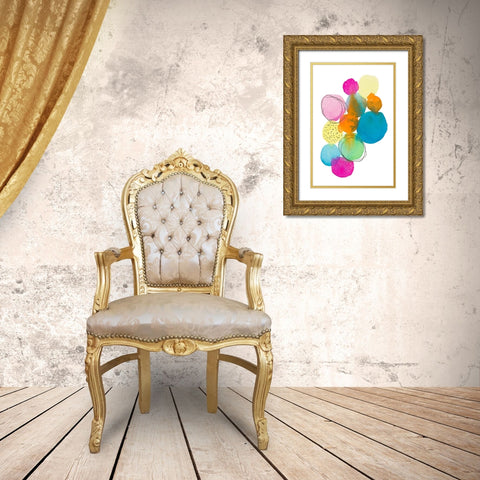 Fabulouse Dots Gold Ornate Wood Framed Art Print with Double Matting by Krinlox