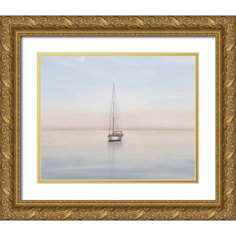 Quiet Morning Sail Gold Ornate Wood Framed Art Print with Double Matting by Medley, Elizabeth