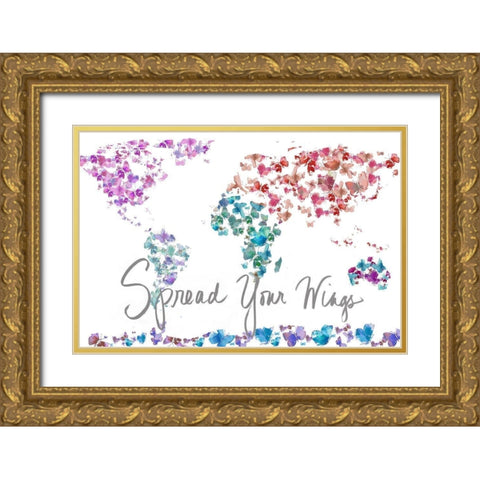 Spread Your Wings Gold Ornate Wood Framed Art Print with Double Matting by Loreth, Lanie