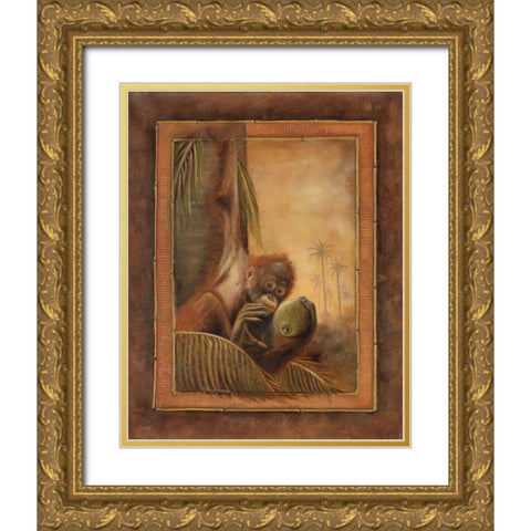 Orangutan I Gold Ornate Wood Framed Art Print with Double Matting by Pinto, Patricia