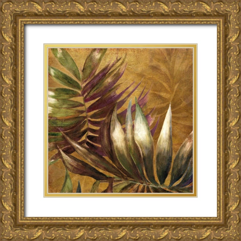 Gathered Palms II Gold Ornate Wood Framed Art Print with Double Matting by Pinto, Patricia