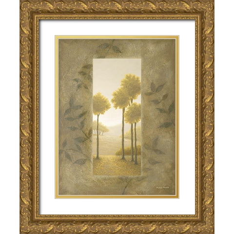 Golden Escape I Gold Ornate Wood Framed Art Print with Double Matting by Marcon, Michael