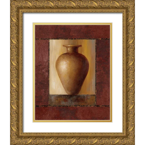 Taramind Pottery Vase Gold Ornate Wood Framed Art Print with Double Matting by Loreth, Lanie