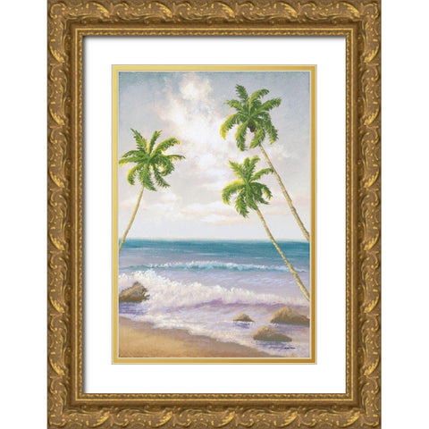Atlantic Seaside II Gold Ornate Wood Framed Art Print with Double Matting by Marcon, Michael