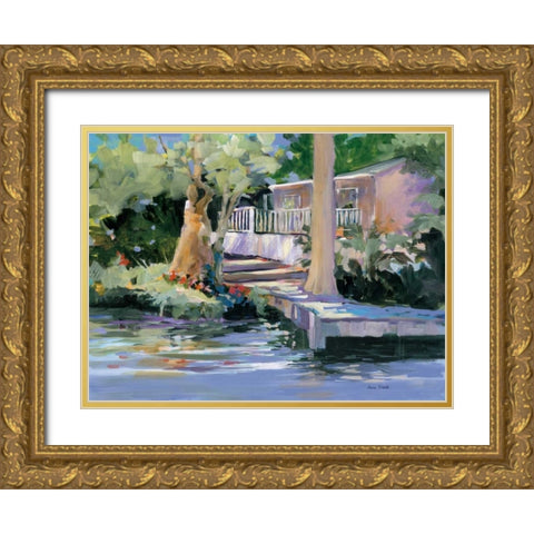 Mt. Dora Canal House Gold Ornate Wood Framed Art Print with Double Matting by Slivka, Jane