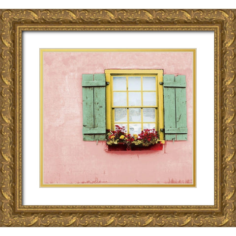 Pink St. Augustine Gold Ornate Wood Framed Art Print with Double Matting by Mabat, Ynon