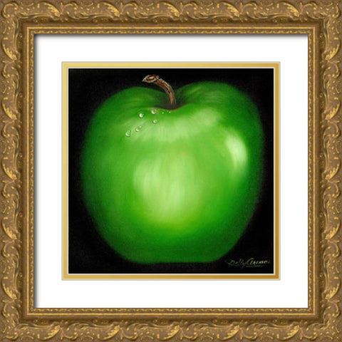 Green Apple Gold Ornate Wood Framed Art Print with Double Matting by Arenas, Nelly