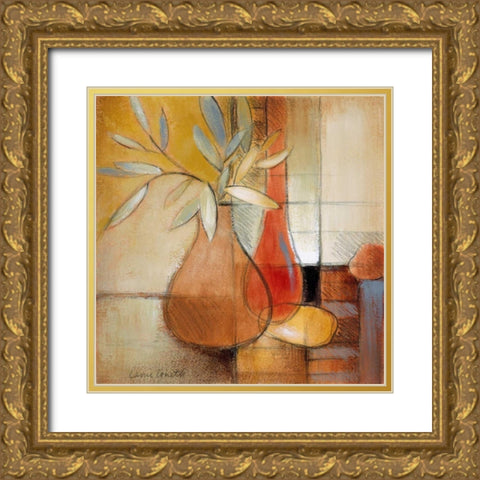 Afternoon Bamboo Leaves I Gold Ornate Wood Framed Art Print with Double Matting by Loreth, Lanie