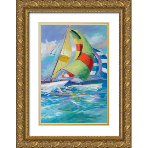 Full Sail I Gold Ornate Wood Framed Art Print with Double Matting by Slivka, Jane