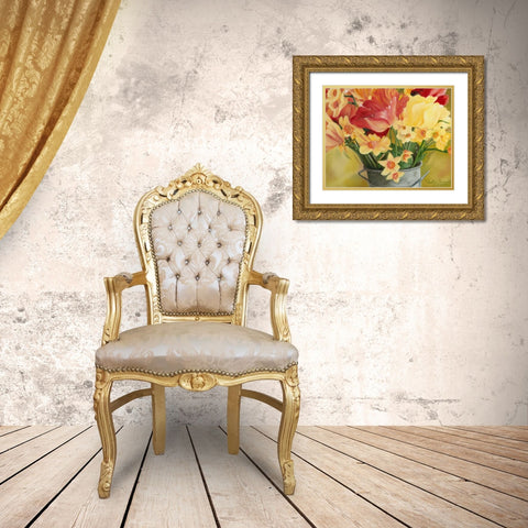 Primavera I Gold Ornate Wood Framed Art Print with Double Matting by Arenas, Nelly